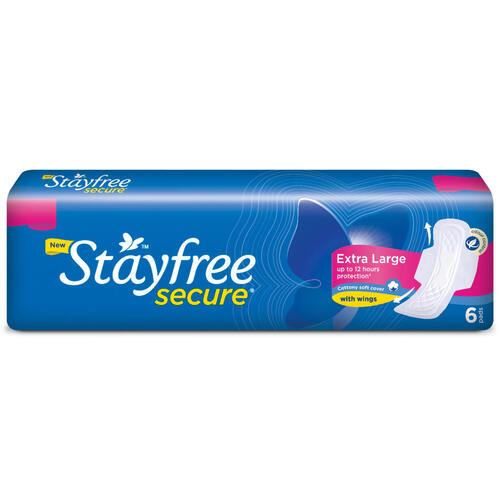 STAYFREE SECURE COTTONY EXTRALARGE 6PADS 1 nos